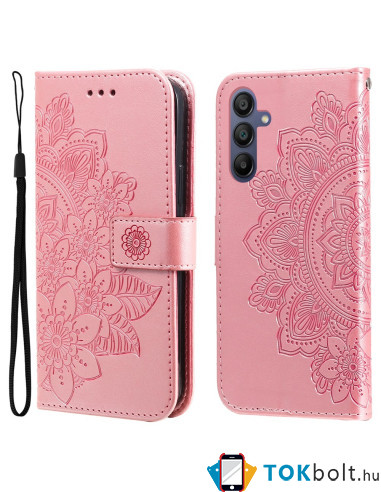 Dombornyomott mandala mintás notesztok Samsung Galaxy A17 telefonhoz - RÓZSAARANY