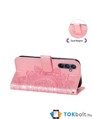Dombornyomott mandala mintás notesztok Samsung Galaxy A17 telefonhoz - RÓZSAARANY