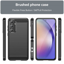 Samsung Galaxy A55 karbon mintás tok - FEKETE