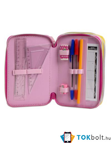 Barbie töltött tolltartó – 3 emeletes iskolai tolltartó 12,5×6,5×19,5 cm