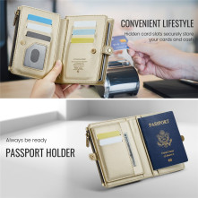 CASEME ME60 bőr pénztárca – RFID védelem 11 kártyahellyel - 15.5×11.3×3.2 cm - ARANY