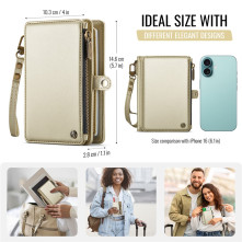 CASEME ME60 bőr pénztárca – RFID védelem 11 kártyahellyel - 15.5×11.3×3.2 cm - ARANY