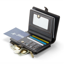 CASEME ME60 bőr pénztárca – RFID védelem 11 kártyahellyel - 15.5×11.3×3.2 cm - FEKETE