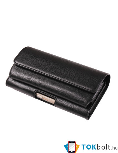 Univerzális övtok 6.7–6.9 hüvelykes telefonokhoz szemüvegtartóval – 17.5×2×9 cm - FEKETE