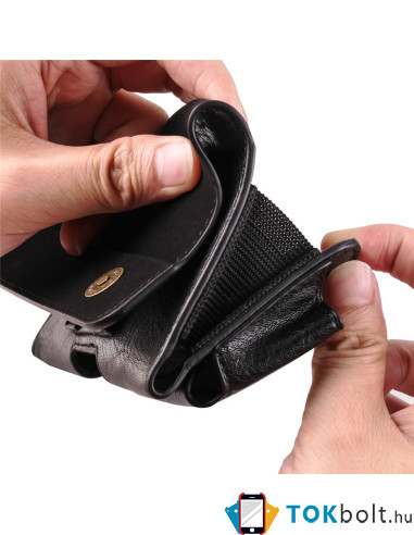 Univerzális övtok 6.7–6.9 hüvelykes telefonokhoz szemüvegtartóval – 17.5×2×9 cm - FEKETE