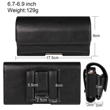 Univerzális övtok 6.7–6.9 hüvelykes telefonokhoz szemüvegtartóval – 17.5×2×9 cm - FEKETE