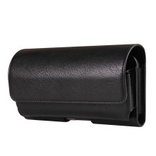Univerzális övtok 6.7–6.9 hüvelykes telefonokhoz szemüvegtartóval – 17.5×2×9 cm - FEKETE
