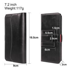 Univerzális övre fűzhető mobiltelefon tartó - max. 7.2 inches készülékekhez - 18.5 x 9 cm - BARNA