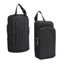 Multifunkciós vízálló nylon sporttáska – 17,5×10×3 cm - FEKETE