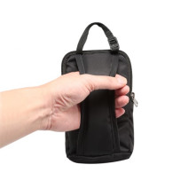 Multifunkciós vízálló nylon sporttáska – 17,5×10×3 cm - FEKETE