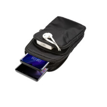 Multifunkciós vízálló nylon sporttáska – 17,5×10×3 cm - FEKETE