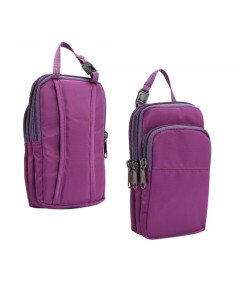 Multifunkciós vízálló nylon sporttáska – 17,5×10×3 cm - LILA