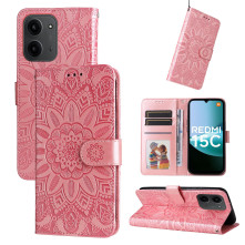 Dombornyomott mandala mintás notesztok Xiaomi Redmi 15C 5G telefonhoz - RÓZSAARANY