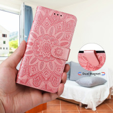 Dombornyomott mandala mintás notesztok Xiaomi Redmi 15C 5G telefonhoz - RÓZSAARANY