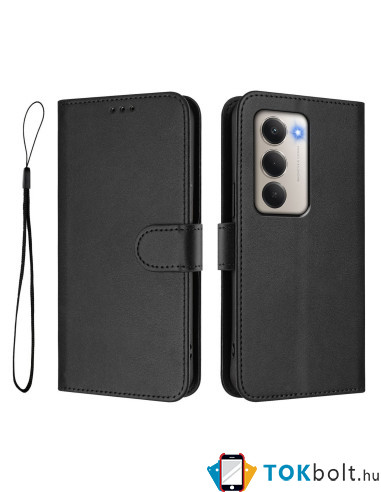 Oldalra nyíló tok Xiaomi Redmi 15 telefonhoz - FEKETE