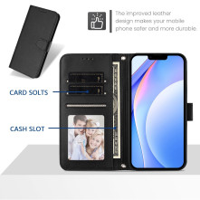 Oldalra nyíló tok Xiaomi Redmi 15 telefonhoz - FEKETE