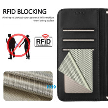 Oldalra nyíló tok Xiaomi Redmi 15 telefonhoz - FEKETE