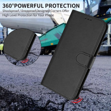 Oldalra nyíló tok Xiaomi Redmi 15 telefonhoz - FEKETE