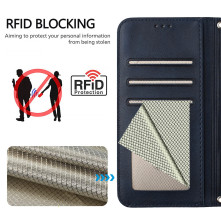 Oldalra nyíló tok Xiaomi Redmi 15 telefonhoz - KÉK