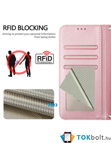 Oldalra nyíló tok Xiaomi Redmi 15 telefonhoz - RÓZSAARANY