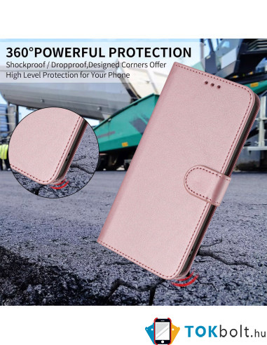 Oldalra nyíló tok Xiaomi Redmi 15 telefonhoz - RÓZSAARANY
