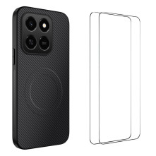 Honor X7d 4G karbon mintás tok - FEKETE
