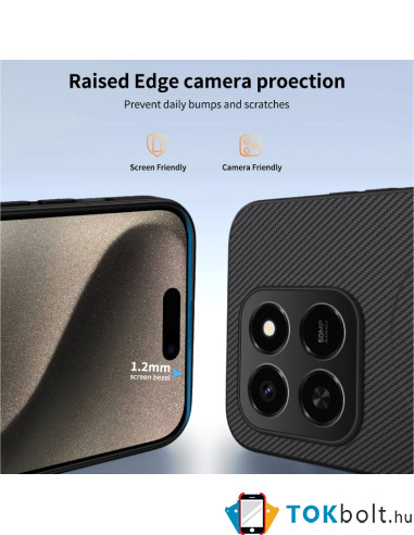 Honor X7d 4G karbon mintás tok - FEKETE