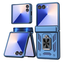 Kemény műanyag és rugalmas TPU hibrid tok Samsung Galaxy Z Flip7 telefonhoz - KÉK