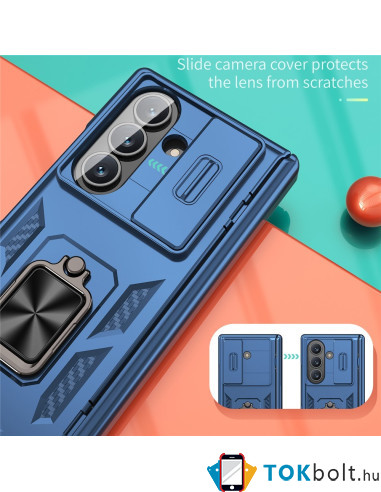 Kemény műanyag és rugalmas TPU hibrid tok Samsung Galaxy Z Fold7 telefonhoz - KÉK