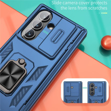 Kemény műanyag és rugalmas TPU hibrid tok Samsung Galaxy Z Fold7 telefonhoz - KÉK