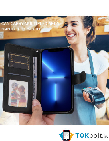 Oldalra nyíló tok Honor 400 Smart 5G / 4G / X7d 4G telefonhoz - FEKETE
