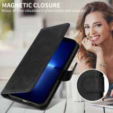 Oldalra nyíló tok Honor 400 Smart 5G / 4G / X7d 4G telefonhoz - FEKETE
