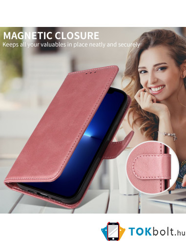 Oldalra nyíló tok Honor 400 Smart 5G / 4G / X7d 4G telefonhoz - RÓZSAARANY
