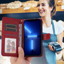 Oldalra nyíló tok Honor 400 Smart 5G / 4G / X7d 4G telefonhoz - PIROS