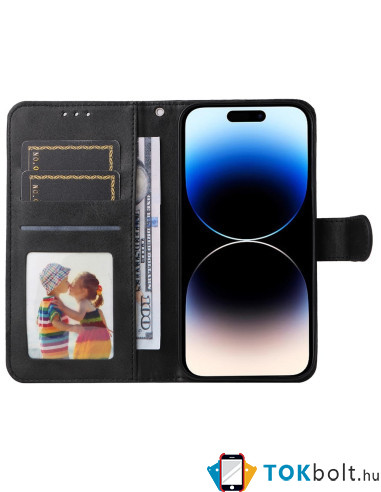 Oldalra nyíló tok Apple iPhone 15 Pro Max telefonhoz - FEKETE