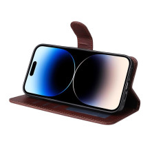 Oldalra nyíló tok Apple iPhone 15 Pro Max telefonhoz - BARNA
