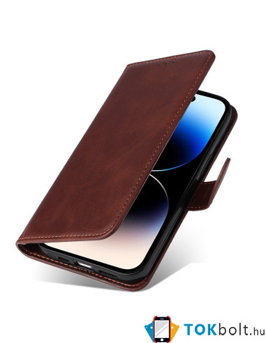 Oldalra nyíló tok Apple iPhone 15 Pro Max telefonhoz - BARNA