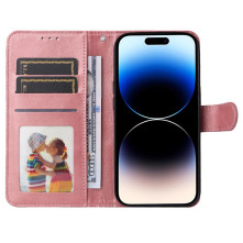 Oldalra nyíló tok Apple iPhone 15 Pro Max telefonhoz - RÓZSAARANY