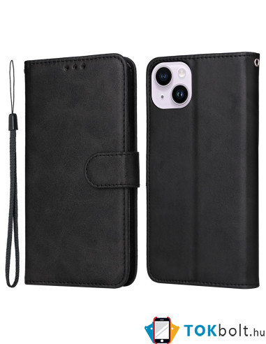 Oldalra nyíló tok Apple iPhone 15 Plus telefonhoz - FEKETE