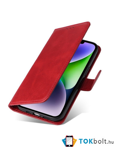 Oldalra nyíló tok Apple iPhone 15 Plus telefonhoz - PIROS