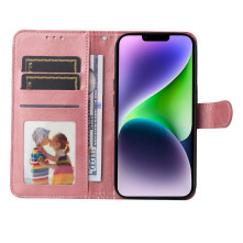 Oldalra nyíló tok Apple iPhone 15 Plus telefonhoz - RÓZSAARANY