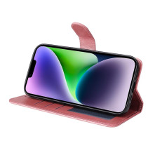 Oldalra nyíló tok Apple iPhone 15 Plus telefonhoz - RÓZSAARANY