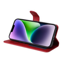 Oldalra nyíló tok Apple iPhone 15 telefonhoz - PIROS