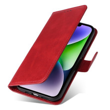 Oldalra nyíló tok Apple iPhone 15 telefonhoz - PIROS