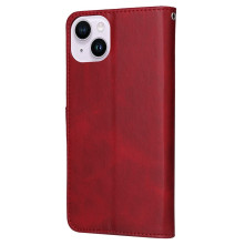Oldalra nyíló tok Apple iPhone 15 telefonhoz - PIROS