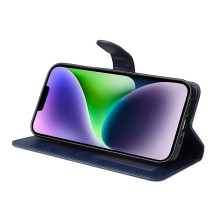 Oldalra nyíló tok Apple iPhone 15 telefonhoz - KÉK