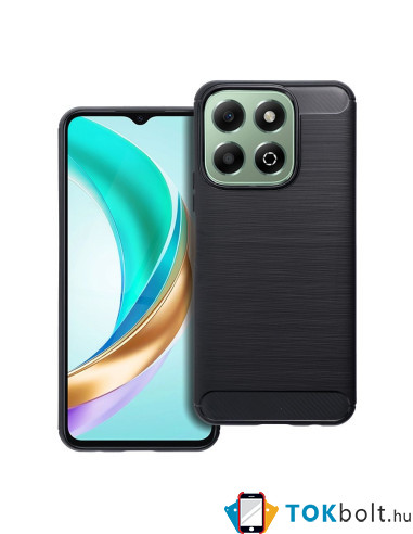 Honor X6b karbon mintás tok - FEKETE