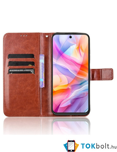 Oldalra nyíló tok ZTE Blade V70 Vita telefonhoz - BARNA