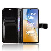 Oldalra nyíló tok ZTE Blade A56 telefonhoz - FEKETE