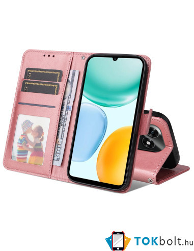 Oldalra nyíló tok Honor X5c Plus telefonhoz - RÓZSAARANY